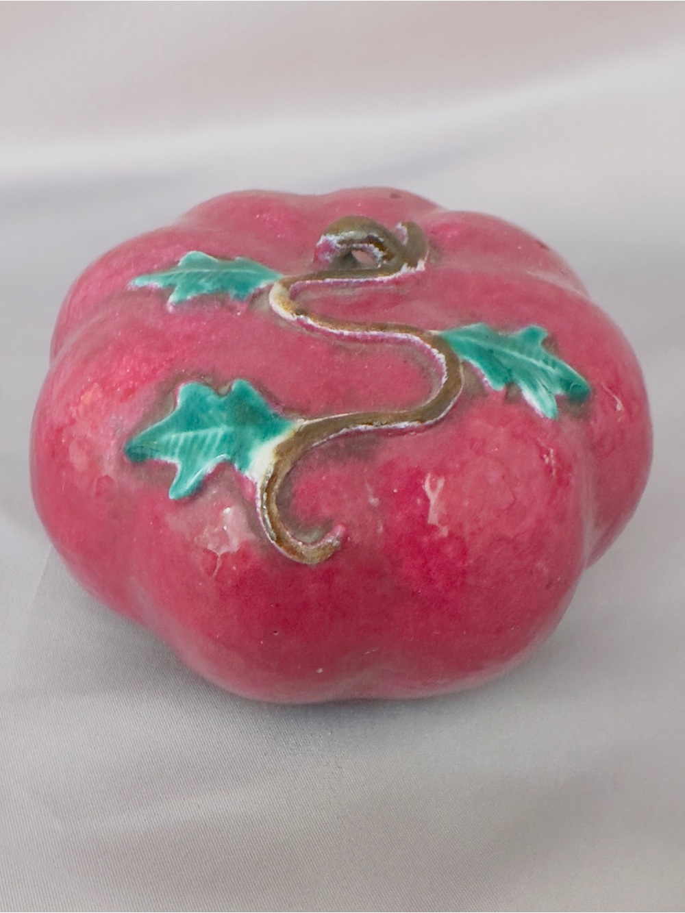 Antique Chinese Altar Fruit Purple Gourd Pumpkin Qing 19th Century Longevity